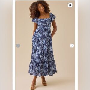 Floral Blue Maxi Dress